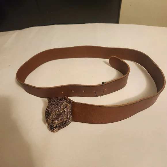 Gucci leather belt with feline buckle size 38" in EUC - Picture 5 of 9